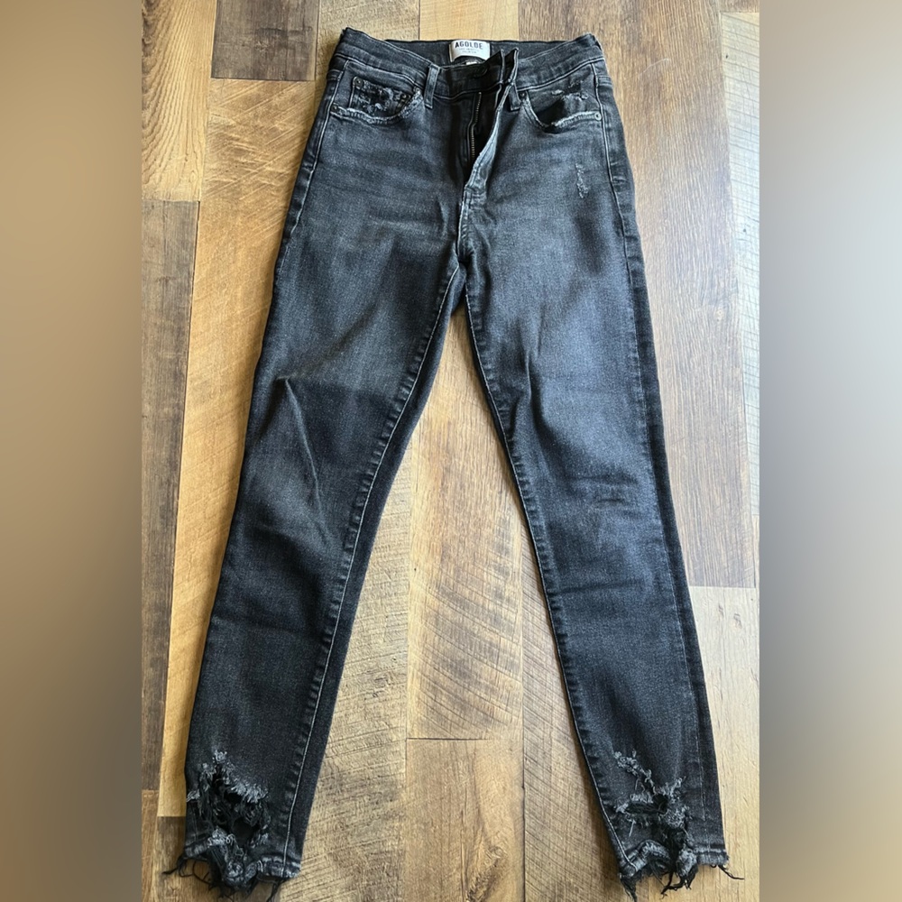 Agolde distressed black jeans